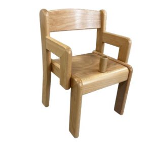 Stapelstuhl mit Armlehnen und Rundstollen