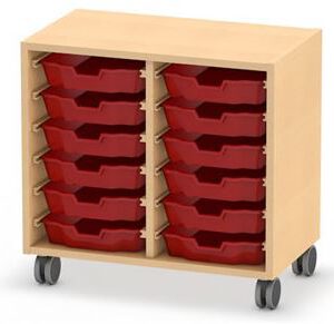 Materialschrank mit Rollen, inklusive Kunststoffschübe