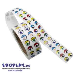 Bunte Augensticker auf der Rolle