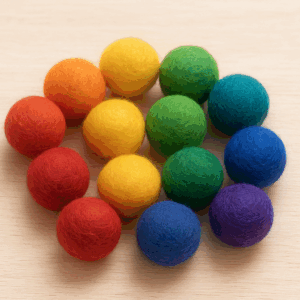 Filz Regenbogen Kugeln