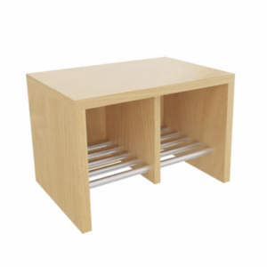 Garderobenbank mit Edelstahlrost für Spind